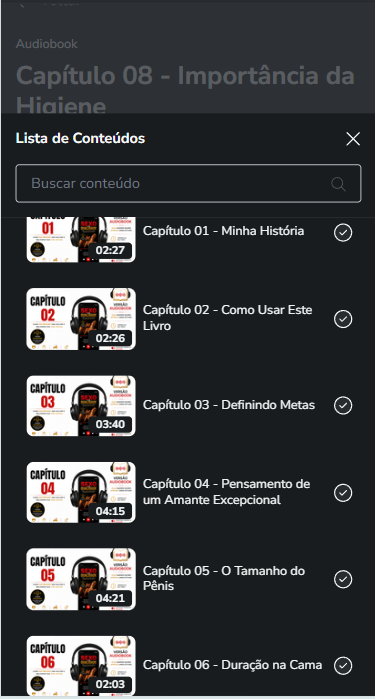 Audiobook no celular — Método Sexo com Qualidade